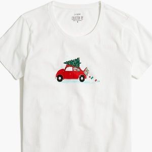 J.Crew Factory Holiday Car and Tree Graphic Tee